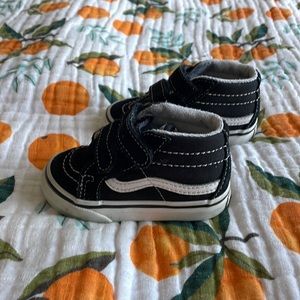 Black Velcro Vans high top shoes